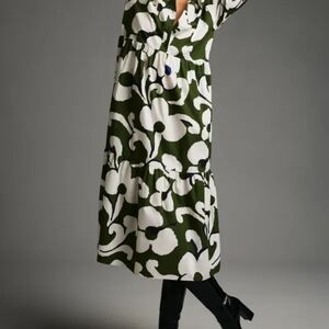 Anthropologie Olive and Ivory Midi Dress